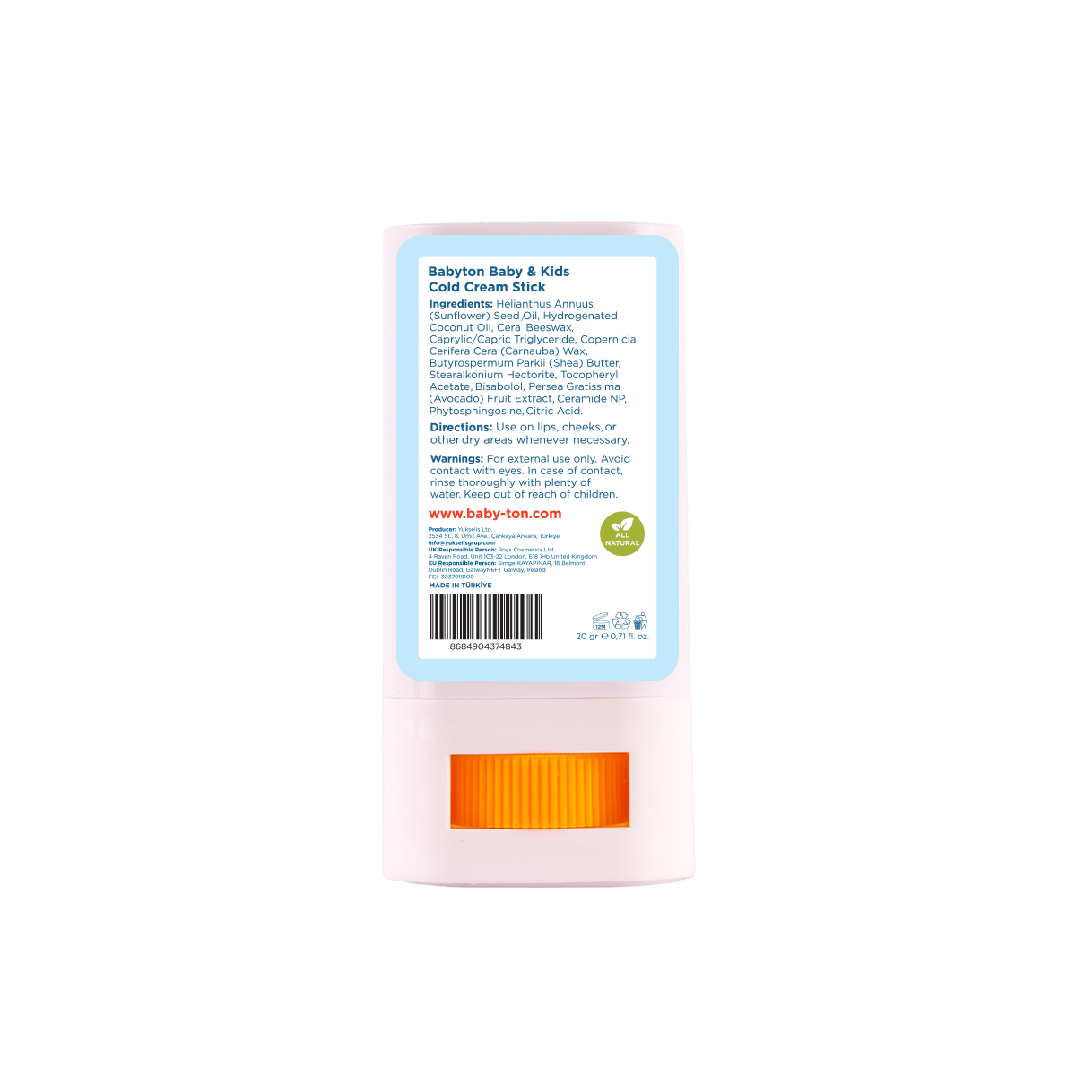 Natuurlijke Cold Cream Stick 20g