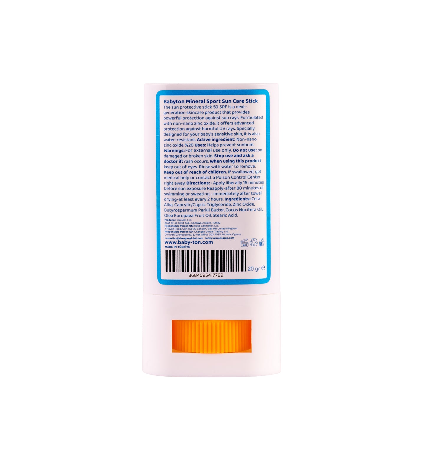 Crème Solaire Minérale Naturelle Stick 20g