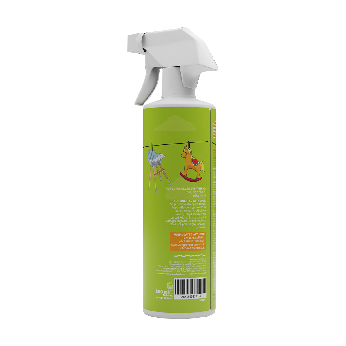 Nettoyant Naturel pour Jouets et Surfaces 500ml