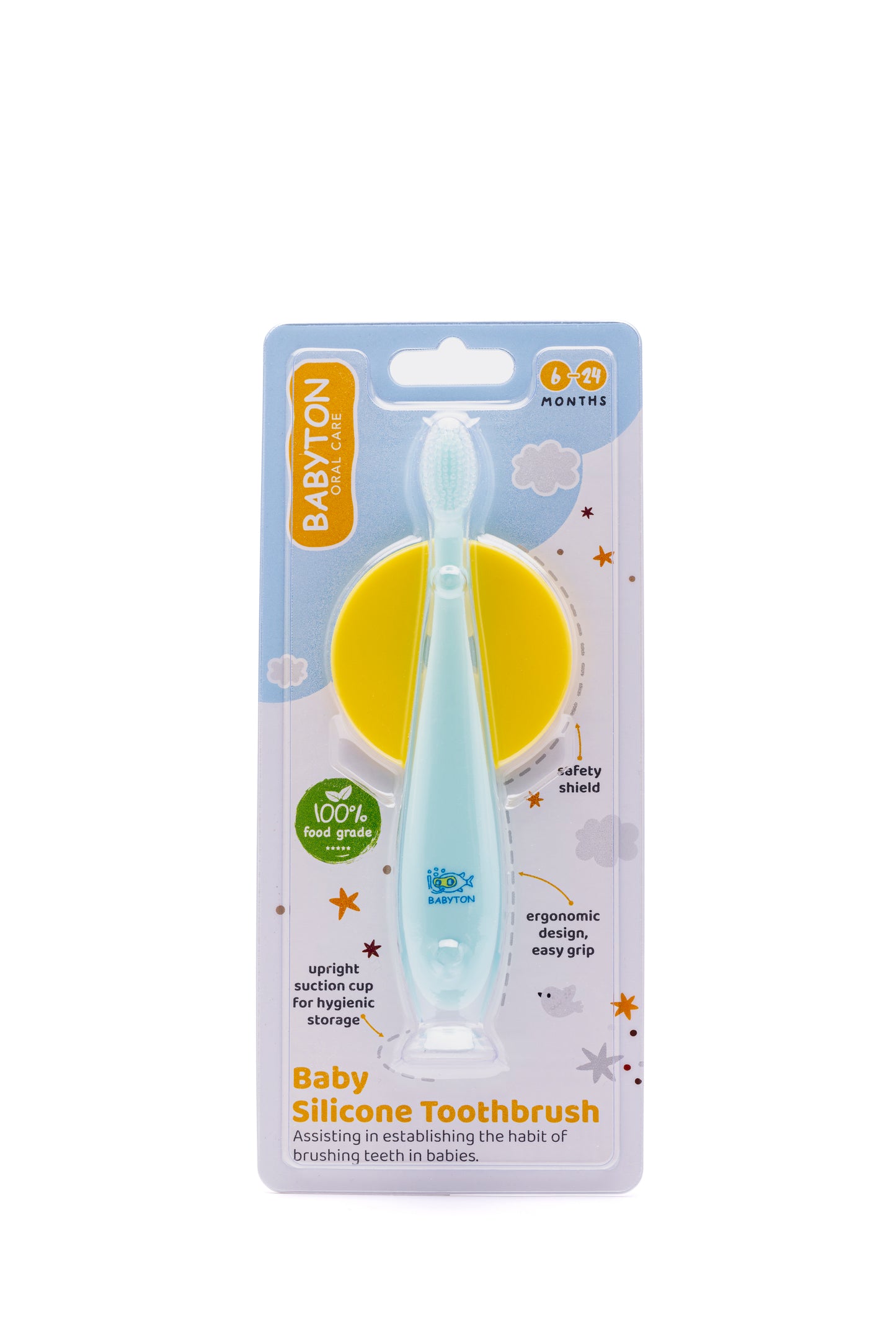 Brosse à dents en Silicone avec bouclier de sécurité pour bébés et tout-petits 