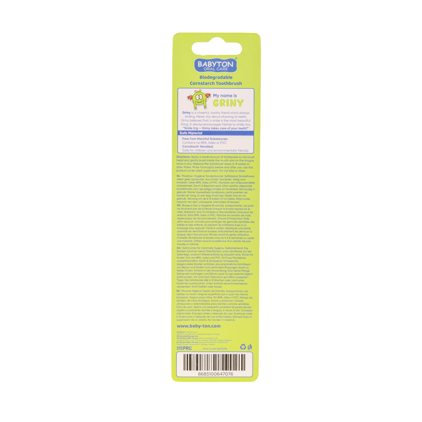 Brosse à Dents Bio Poils Griny