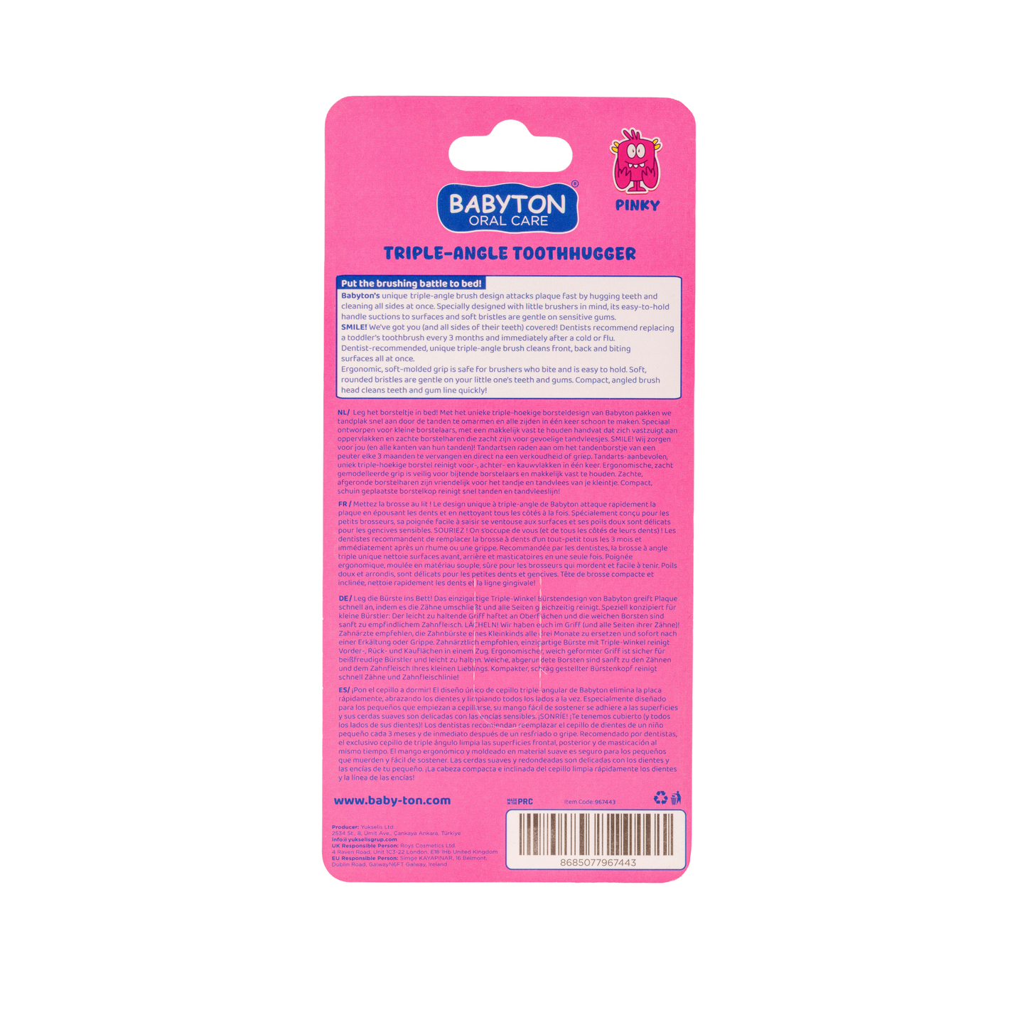 Brosse à dents Toothhugger Pinky 