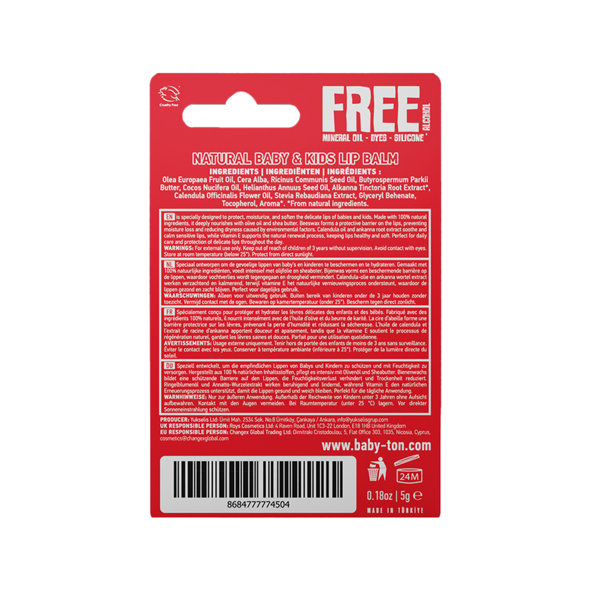 Baume à Lèvres Naturel Saveur Frais 5g